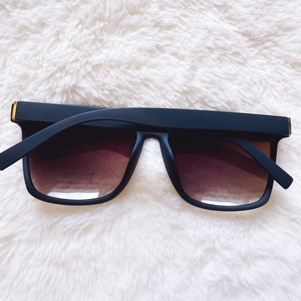 Otto Deep Midnight Blue Angular Frame Sunglasses - Picture 11 of 11